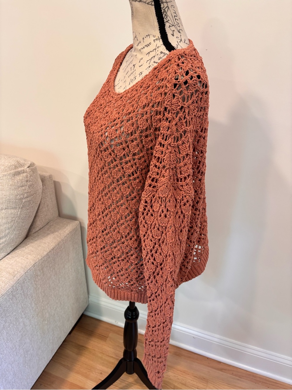 Nicole Miller Artelier open-knit pullover sweater size large NWT - Picture 2 of 7